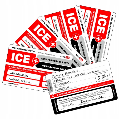 Karta ICE z Oświadczenie Woli - PAKIET 4+1 GRATIS