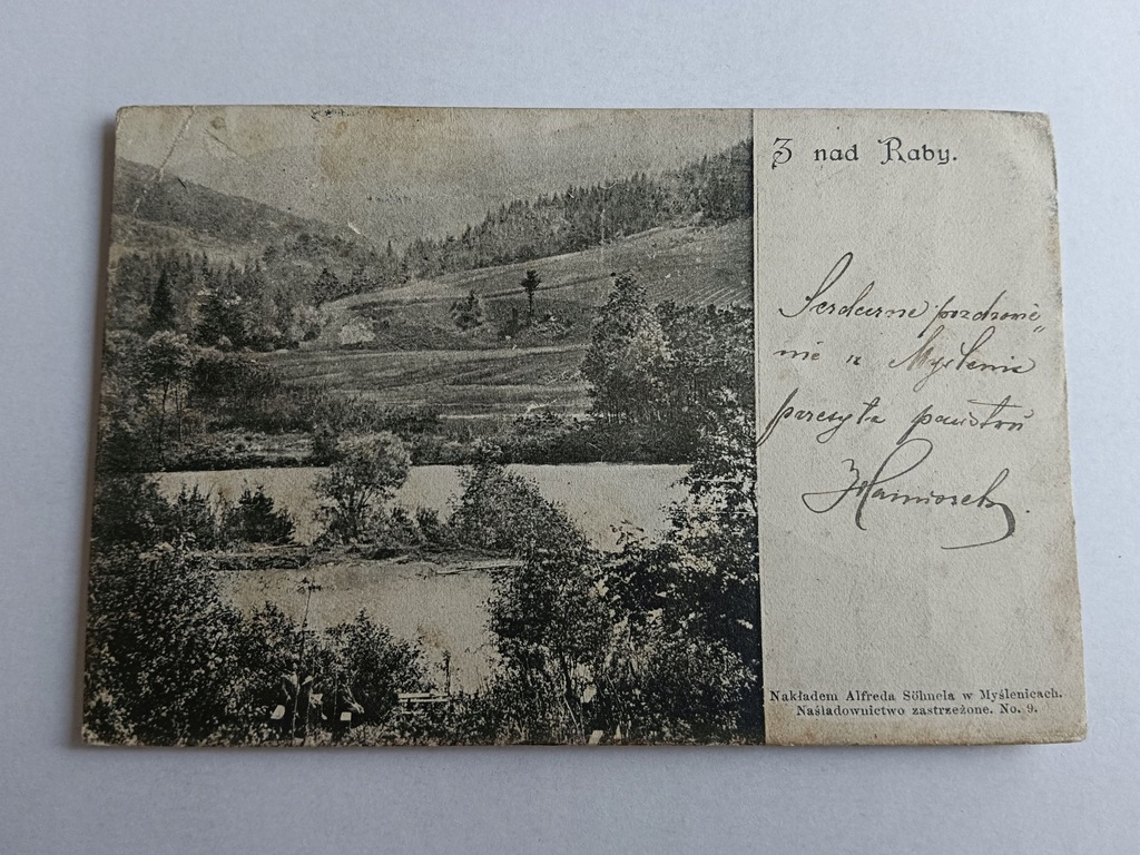 MYŚLENICE, RABA, PRZEDWOJENNA, STEMPEL, ZNACZEK 12923 A
