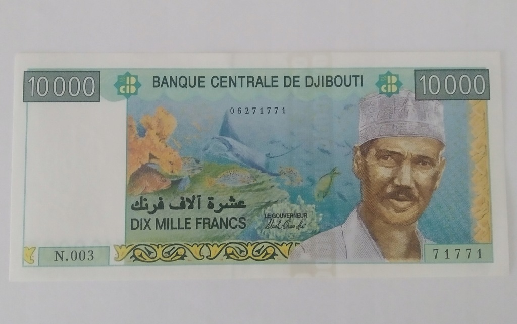 DJIBOUTI DŻIBUTI 10000 FRANKÓW UNC
