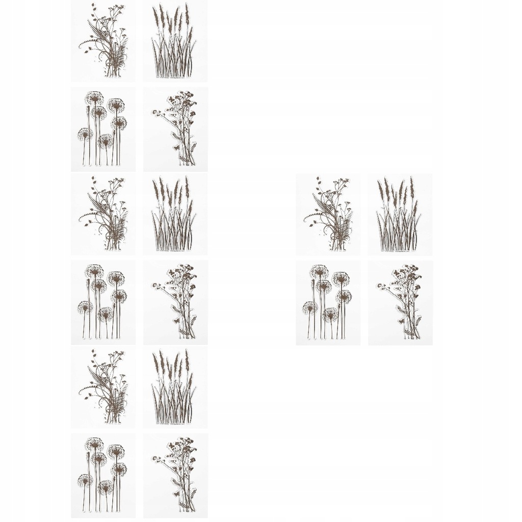 16 PCS TRANSPARENT DECORATIVE STAMPS PLANT STAMPS