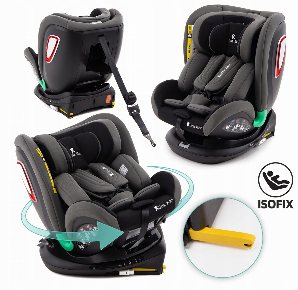 FOTELIK SAMOCHODOWY OBROTOWY 360° 40-150 CM -Size R129 + ISOFIX