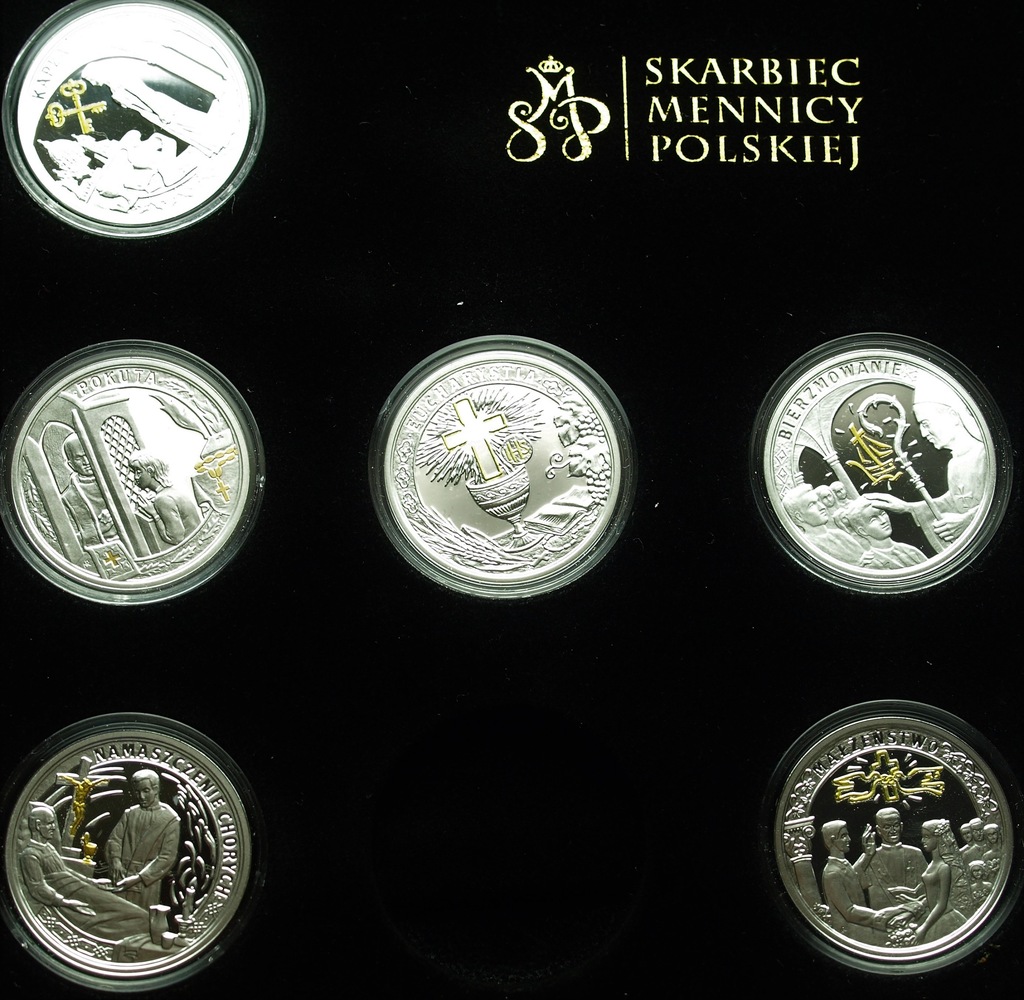 Siedem Sakramentów Świętych 6 szt. SREBRO 999