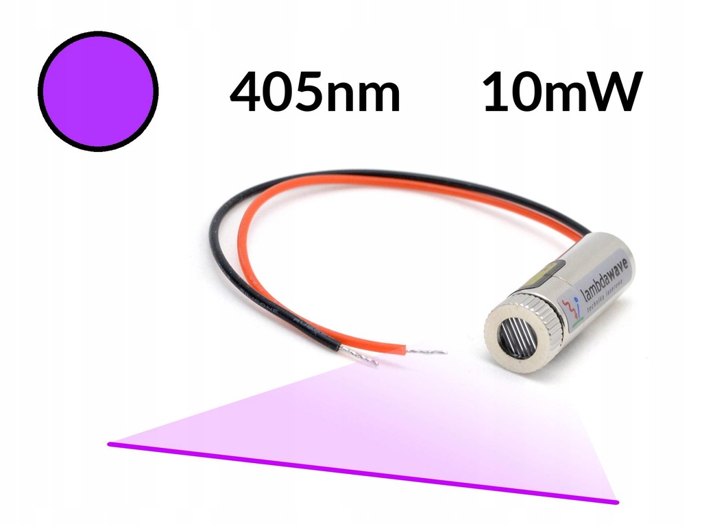 LAMBDAWAVE Laser liniowy fioletowy 10mW 405nm