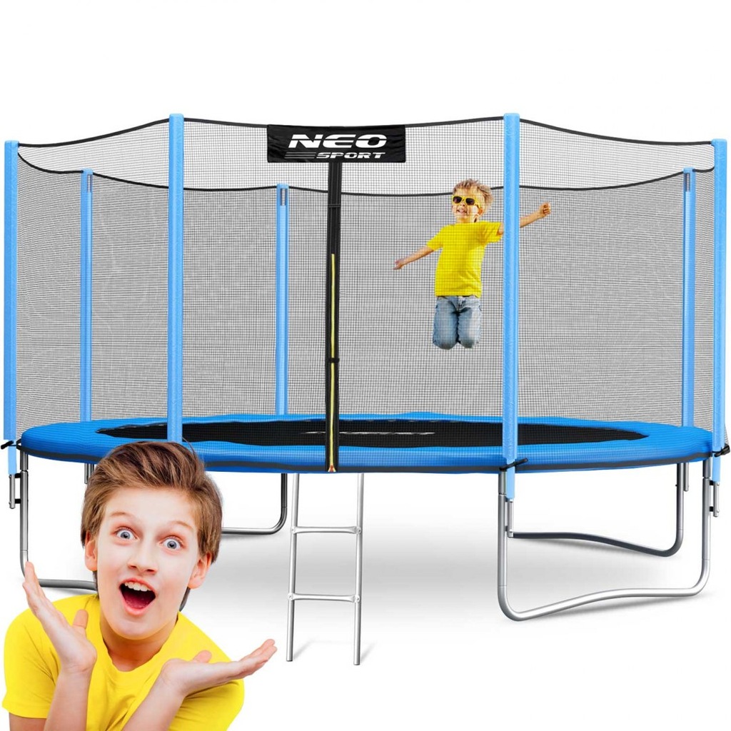 TRAMPOLINA OGRODOWA SIATKA DRABINKA BEZPIECZNA 3w1