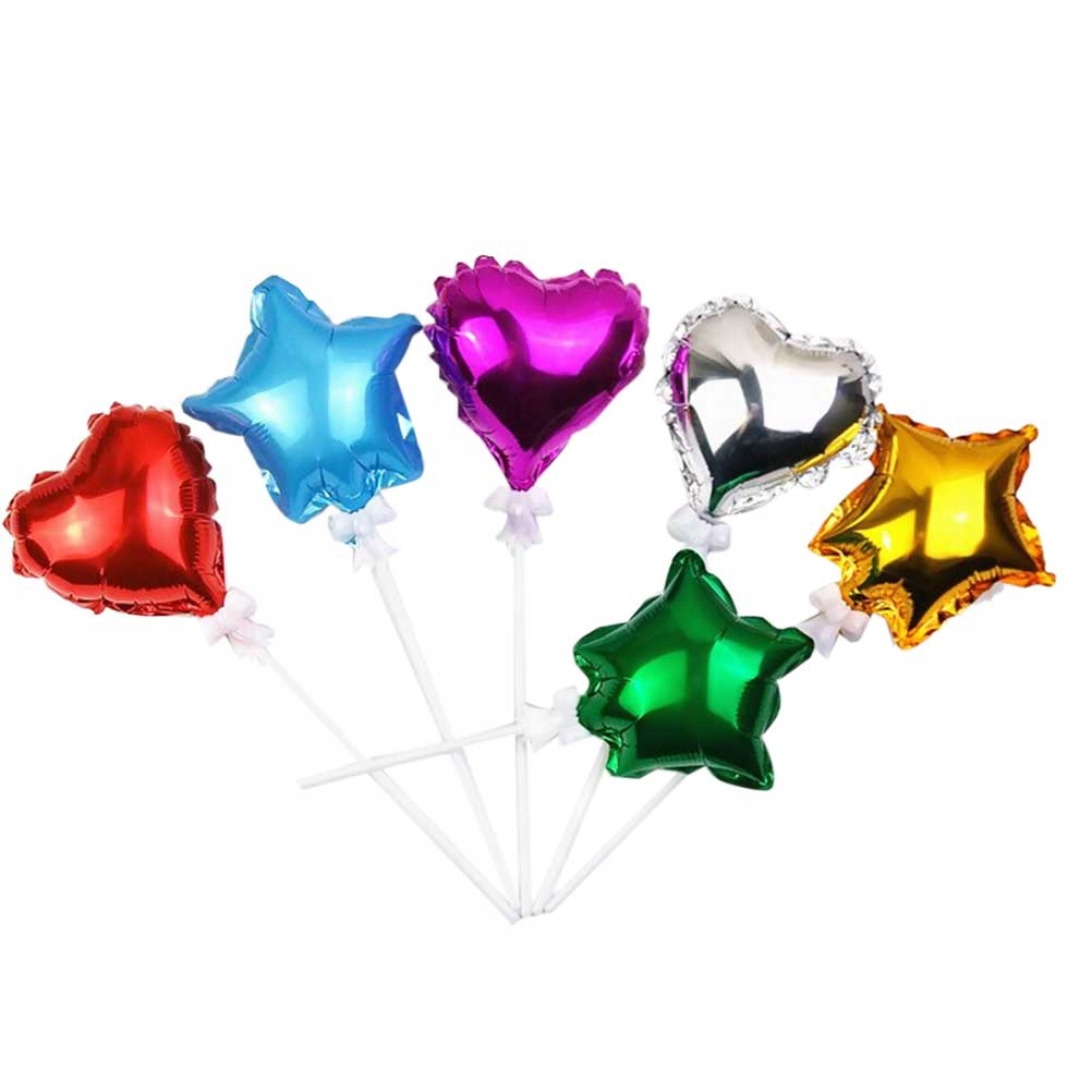 DEKORACJA Z WTYCZKĄ FOLIOWE BALONY 5 GWIAZDA I