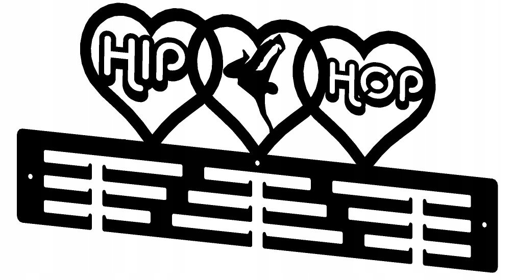 Wieszak na medale - TANIEC HIP-HOP - model 1053 - KOLOR BIAŁY