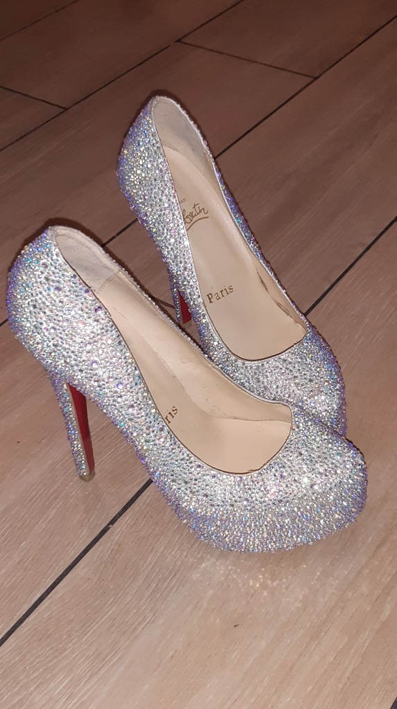 Szpilki Christian Louboutin kryształki r. 36