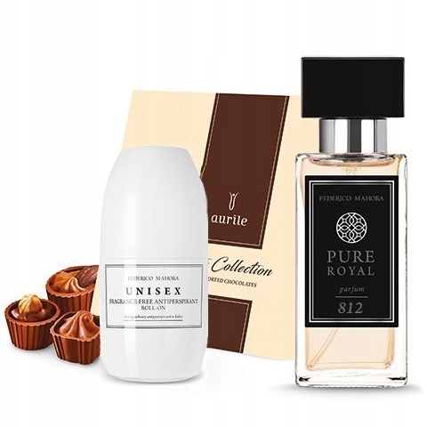 ZESTAW FM 812 [Perfumy + Czekoladki + Dezodorant FM 198 Perfumy męskie 50ml PURE ROYAL COLLECTION