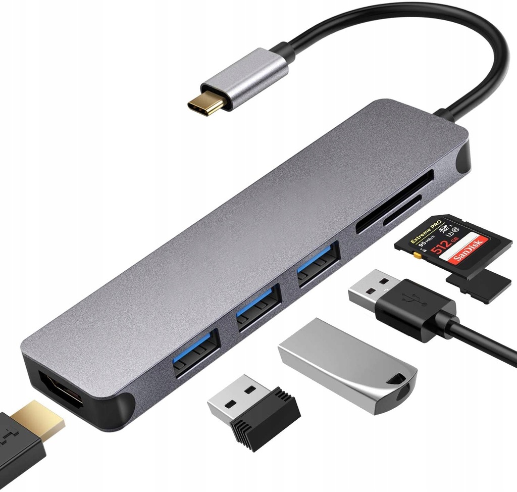 ADAPTER TYPE-C USB-C USB HUB MACBOOK PRO 13/15 3.0