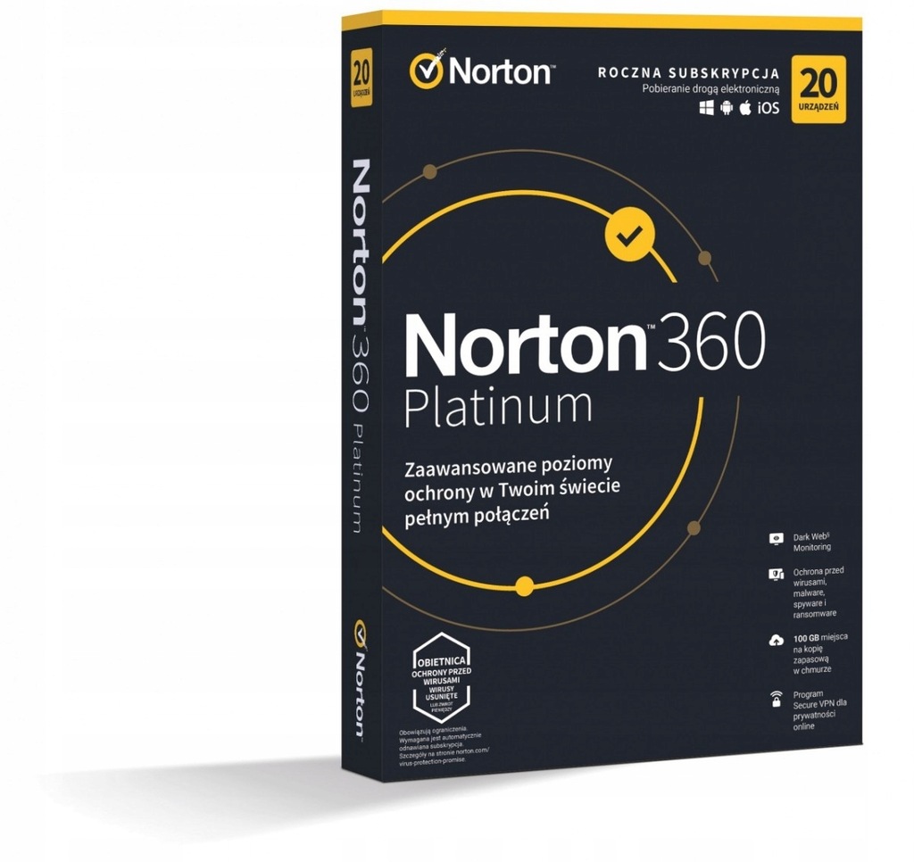 Program antywirusowy Norton 360 PLATINUM 20 urządzeń