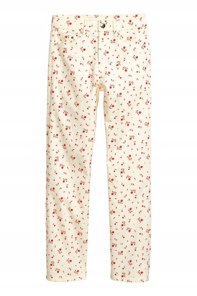 02P073 H&M__MJ9 SPODNIE PRINT JEANS__XS