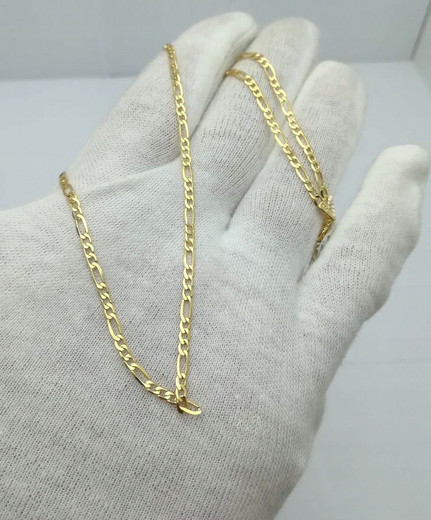 Piękny złoty łańcuszek figaro p585 4,38g 50cm