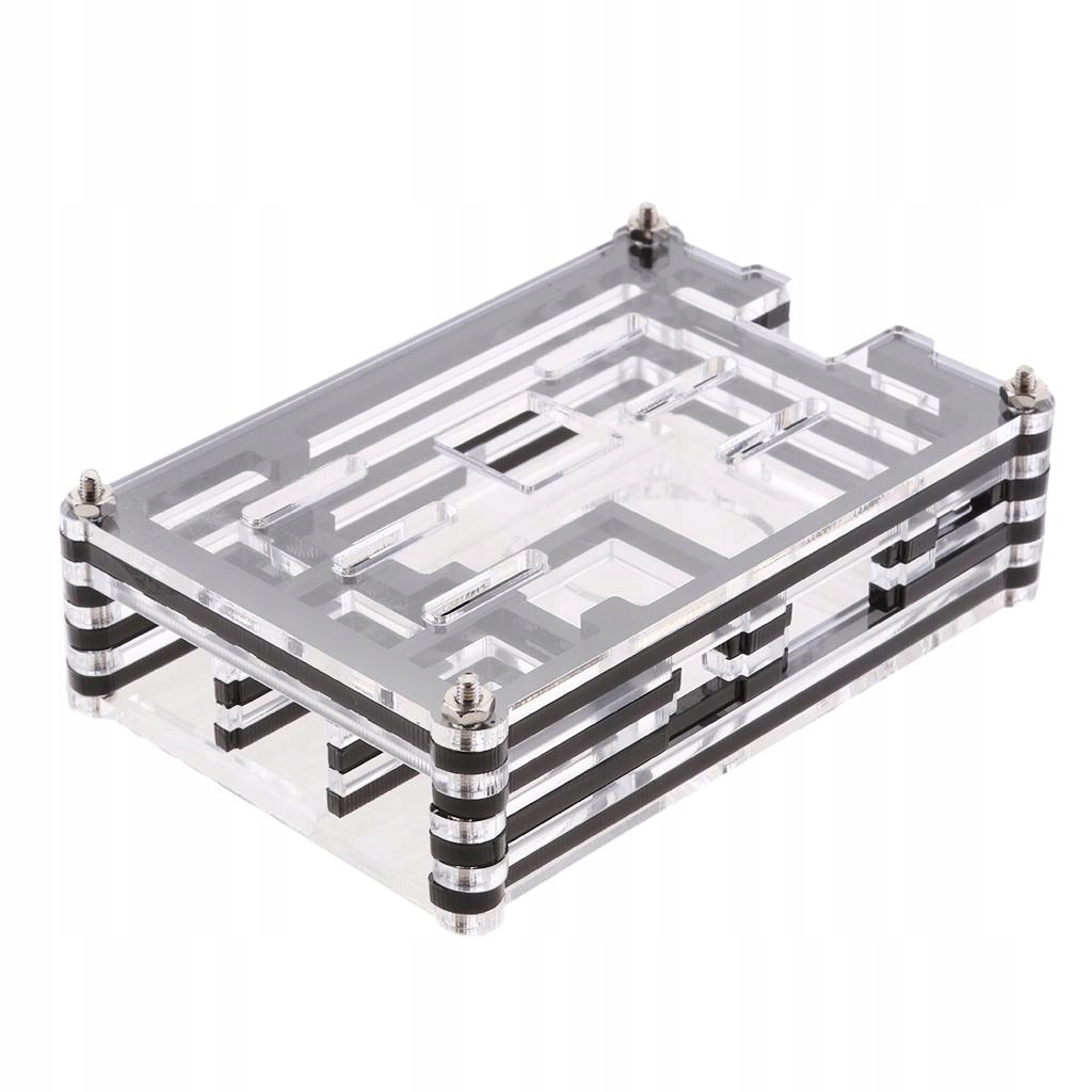 9Acrylic Panel Protective Case/Box/Enclosure for Pi 2/ 3/B+ Black