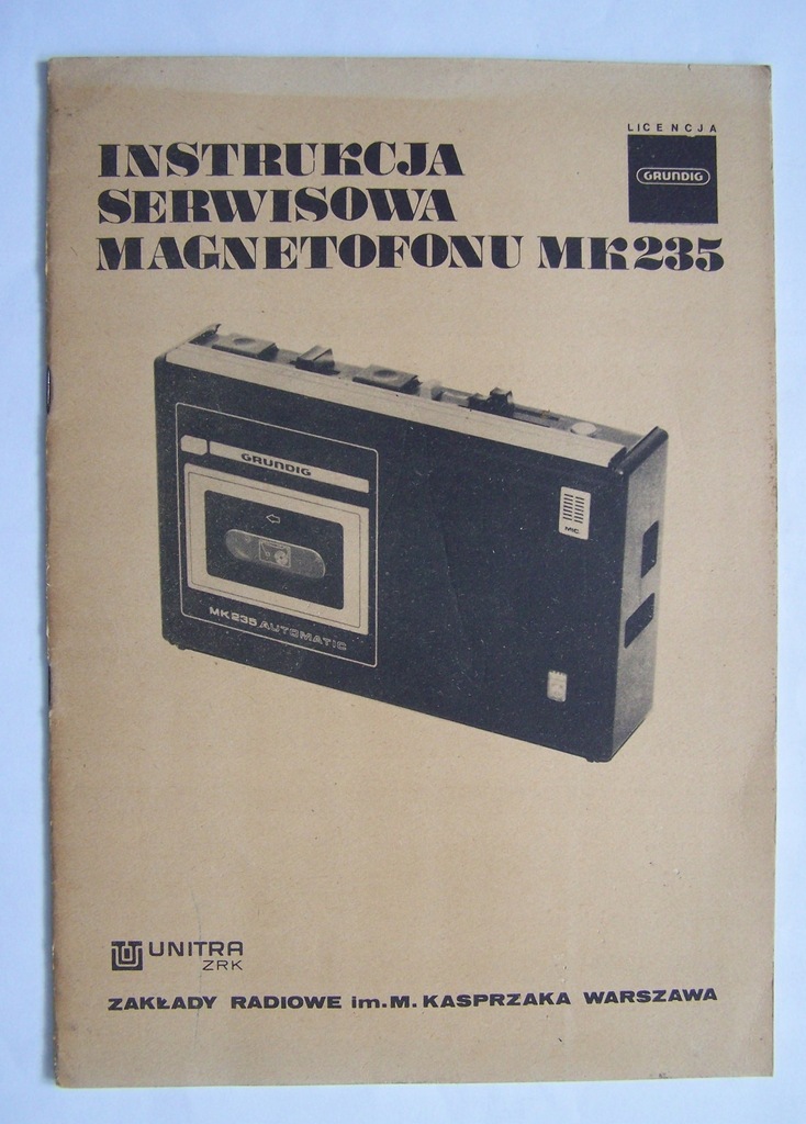 Instrukcja serwisowa magnetofonu MK235