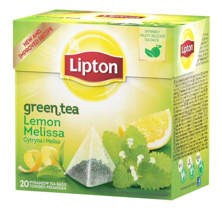 Herbata LIPTON PIRAMID GREEN LEMON MELISA (20 sasz