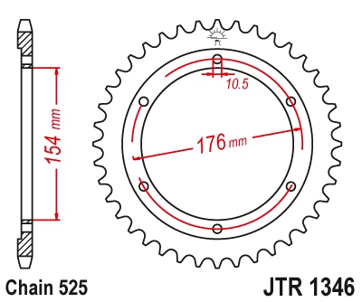 Zębatka tylna JT 43Z 525 HONDA VFR800 14-17