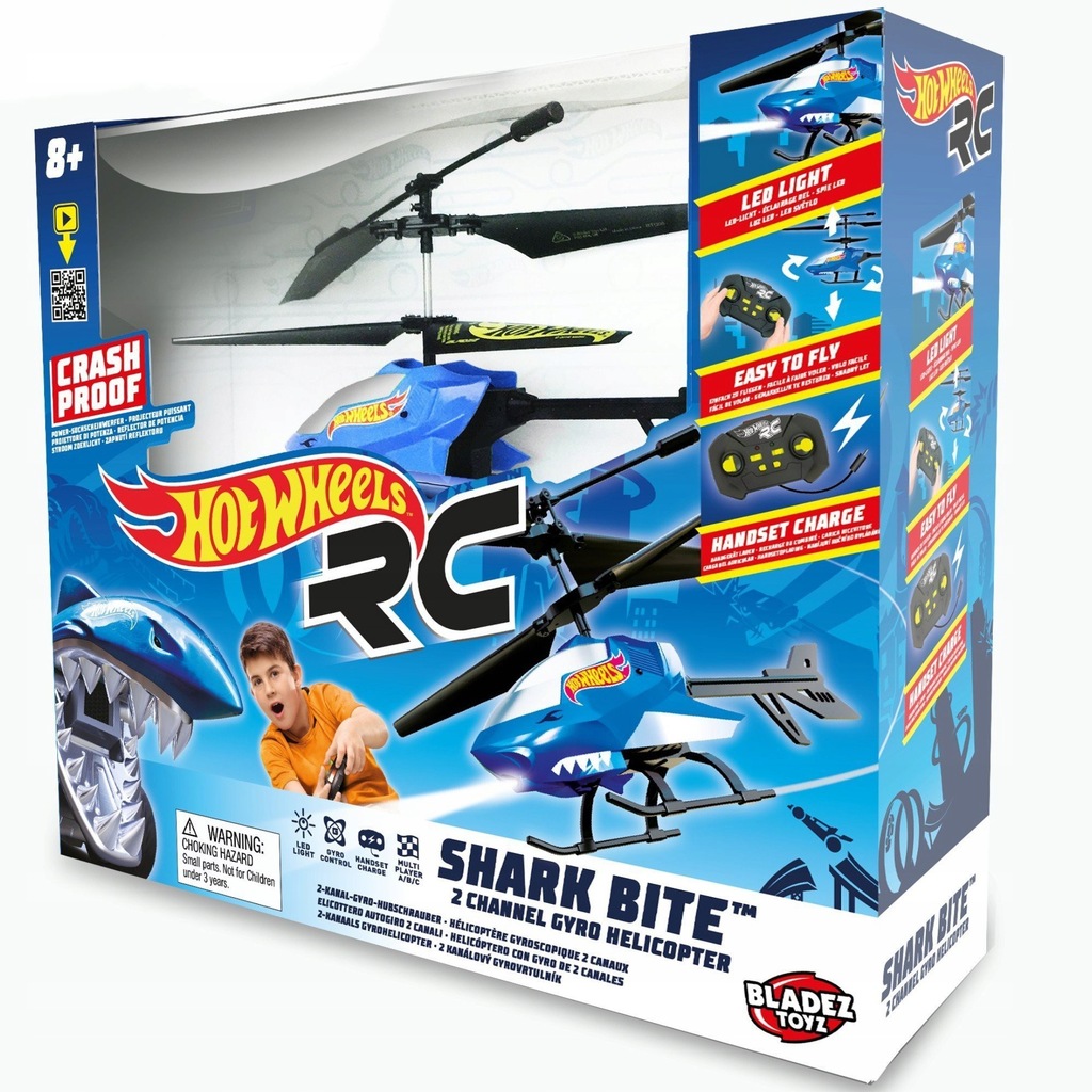 Hot Wheels, helikopter zdalnie sterowany Shark Bit
