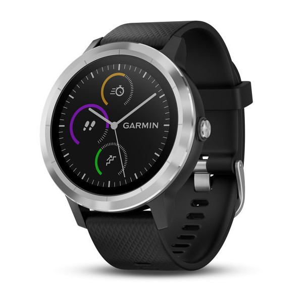 Garmin Vivoactive 3 srebrny z czarnym paskiem