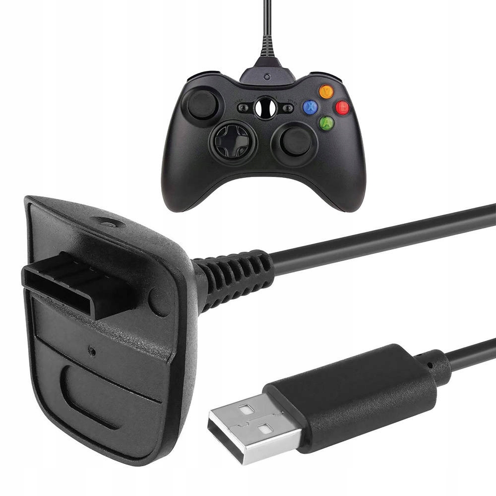 Kabel ładowarka do pada xbox 360 usb play charge 12544328450