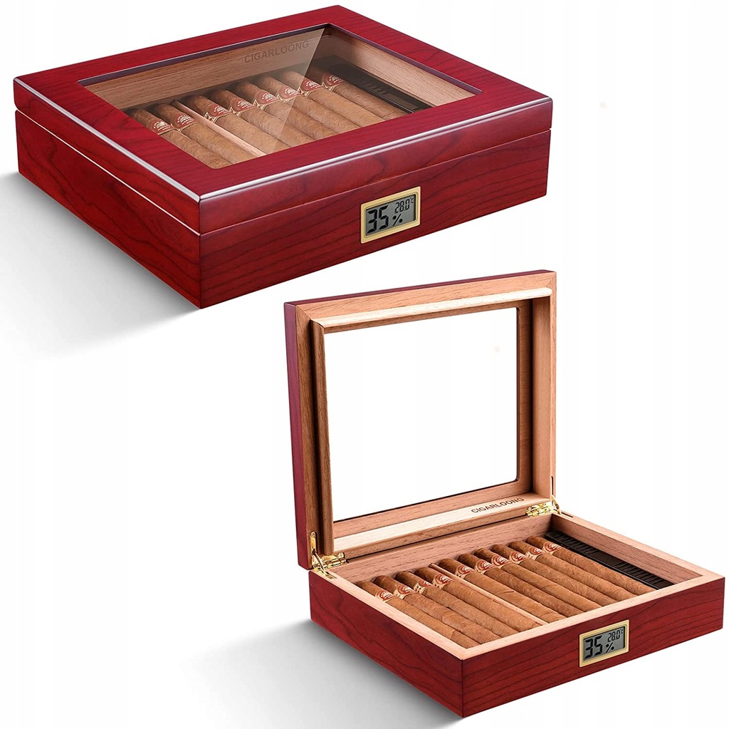 Humidor Do Cygar CIGARLOONG z Higrometrem