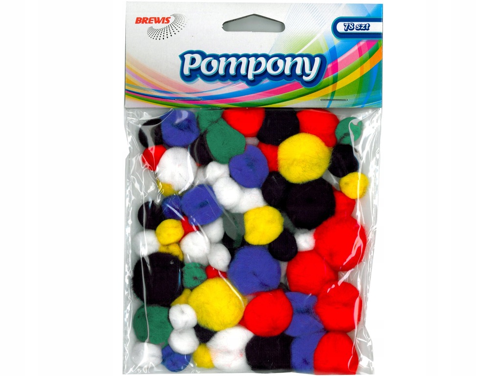 Pompony POM01 mix kolorów i rozmiarów (10, 15, 20,