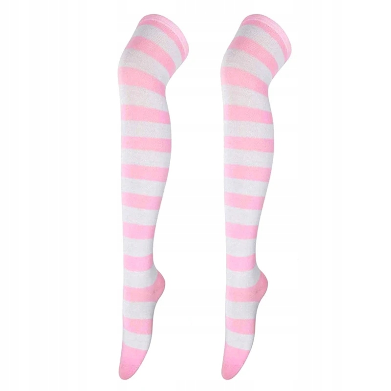 Long Striped Stockings Printed Femboy Thigh High Colorful Long Socks