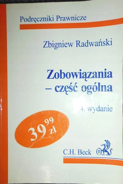 Zobowiązania - część ogólna - Zbigniew Radwański
