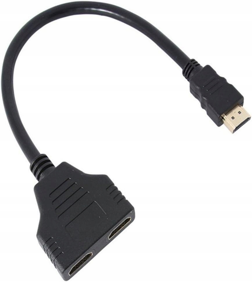 KABEL HDMI MĘSKI NA PODWÓJNY ŻEŃSKI ROZDZIELACZ 30CM