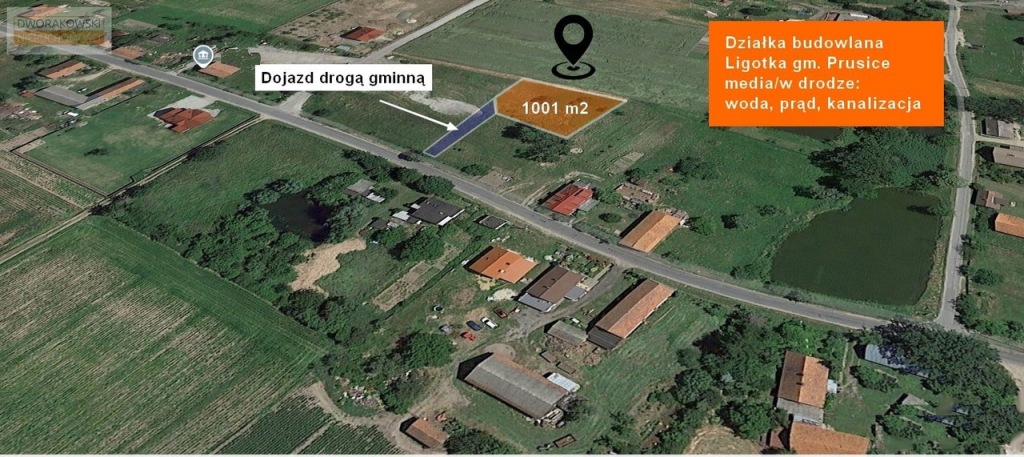 Działka, Ligotka, Prusice, Trzebnicki, 1001 m²