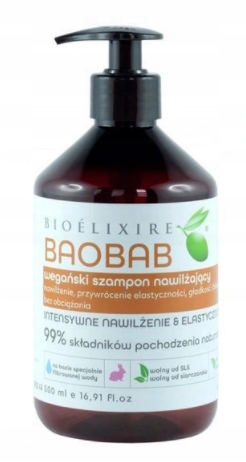 Bioelixire Baobab Wegański Szampon nawilżający 500