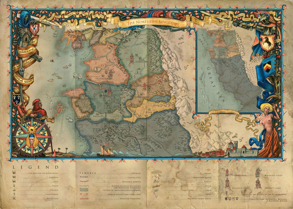 wiedźmin mapa plakat Mapa Swiata Wiedzmin Dziki Gon The Witcher 7881928650 Oficjalne Archiwum Allegro wiedźmin mapa plakat