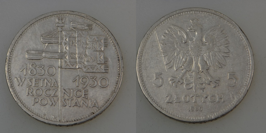 Polska - II RP - srebro - 5 Złotych 1930 rok - Sztandar