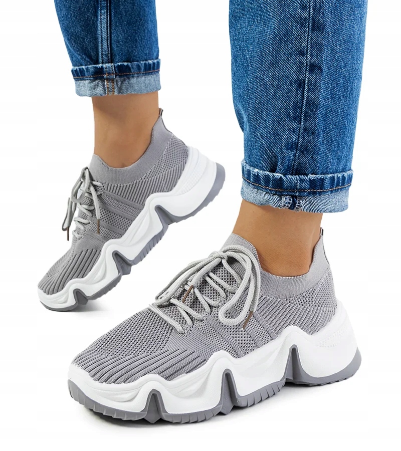 Szare sneakersy sportowe Thornber 15722 rozmiar 38