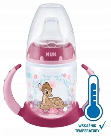 NUK butelka First Choice z uchwytami ze wskaźnikiem temperatury bambi 150ml