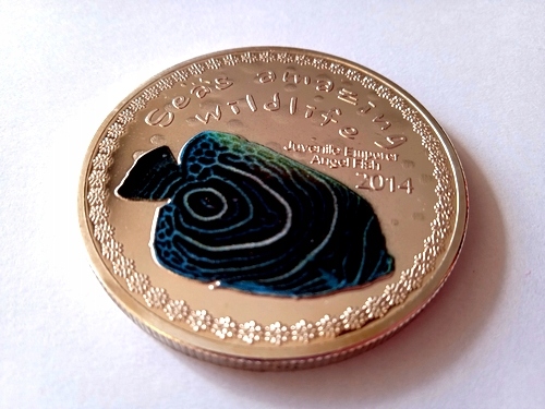 BURUNDI - 5000 franków 2014, Ustniczek cesarski, kolor, przepiękna moneta !