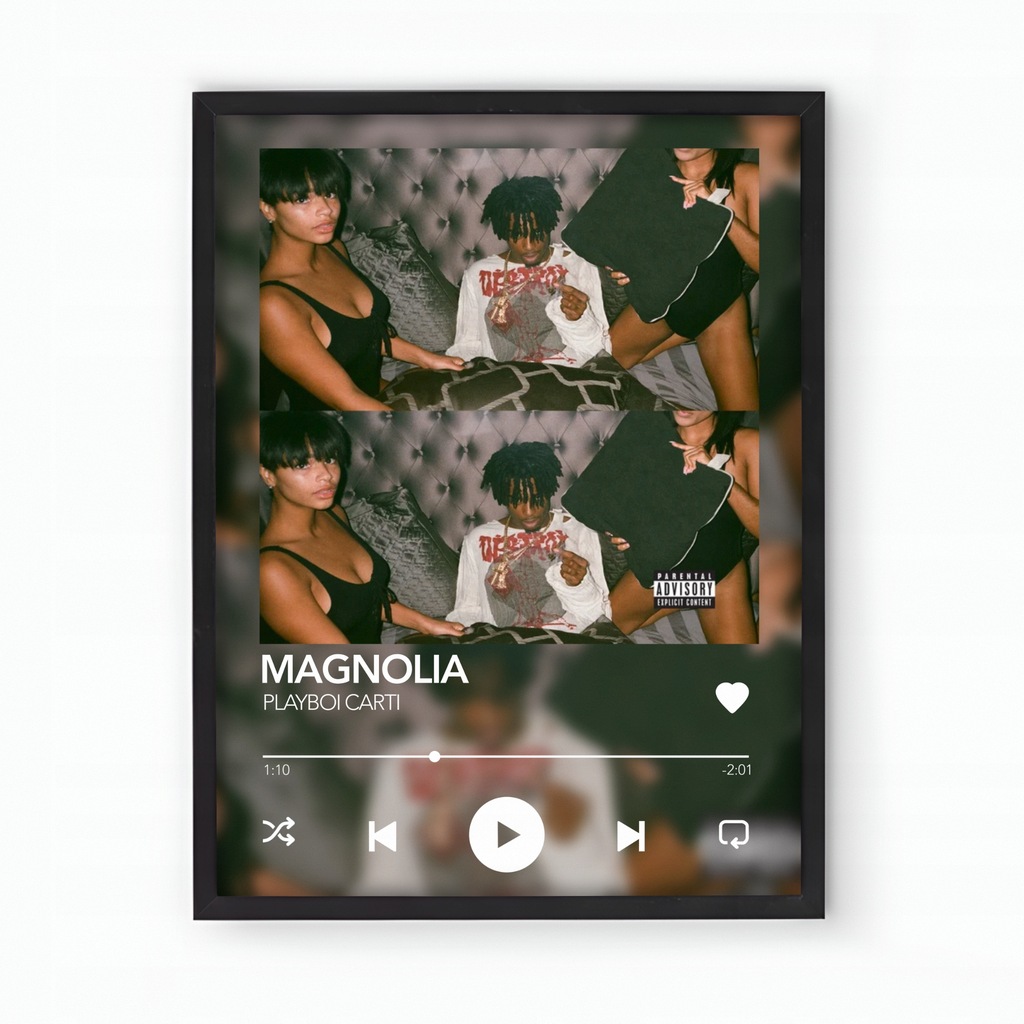 Plakat w Ramce Piosenka Playboi Carti Magnolia 30x40 cm Pomysł Na Prezent