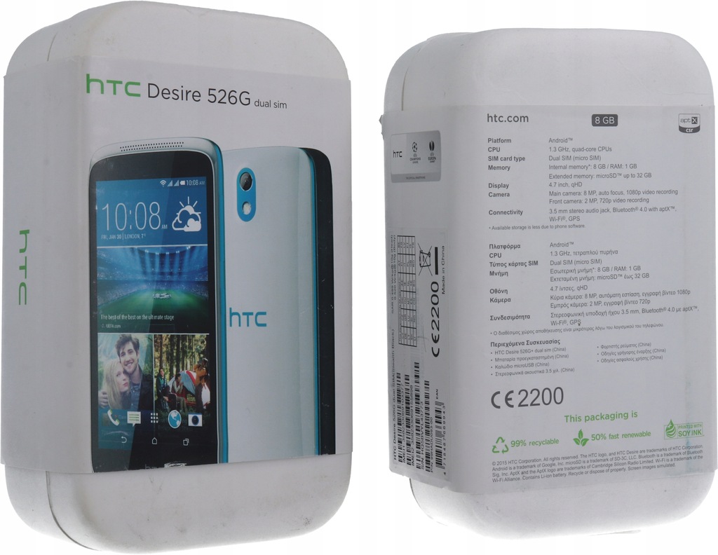 Купить Смартфон HTC Desire 526G с двумя SIM-картами: отзывы, фото, характеристики в интерне-магазине Aredi.ru