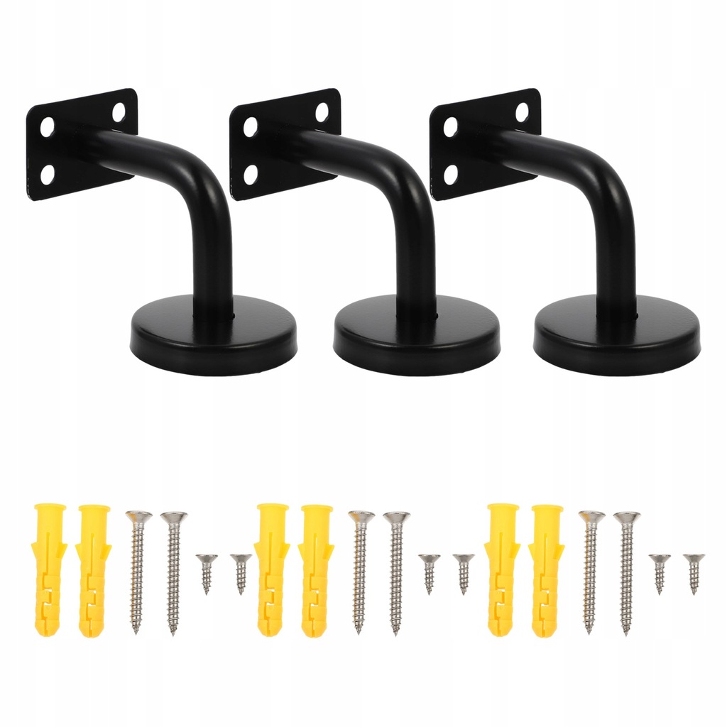RUST RESISTANT HANDRAIL BRACKETS HANDRAIL HANDLES BLACK WALL SOLID
