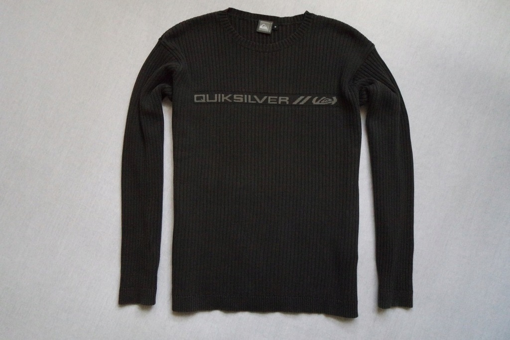 QUIKSILVER sweter sweterek szary brąz logowany___M