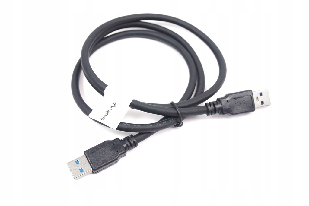 Kabel USB A-A 3.0 1m czarny do koparki, risera