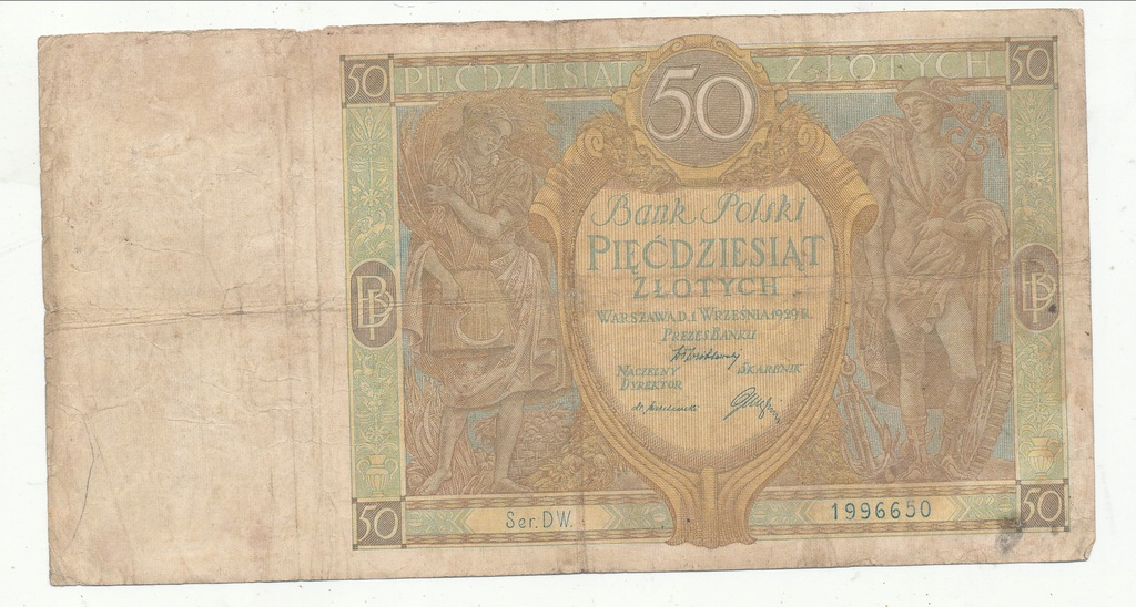 *24K***-- .50 ZŁOTYCH 1929 DW