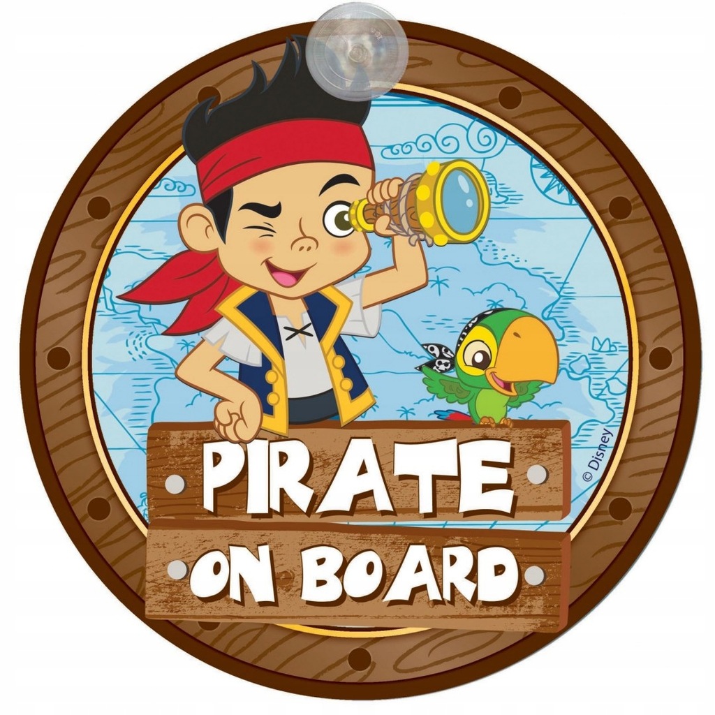 TABLICZKA Z PRZYSSAWKĄ - PIRATE ON BOARD - JAKE