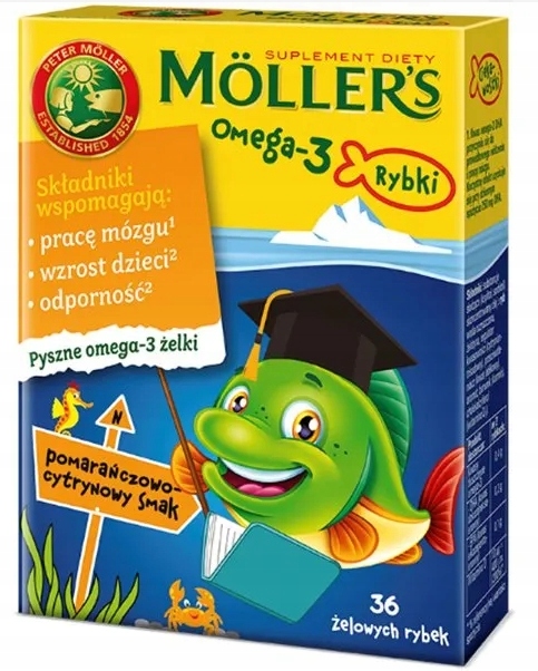 Mollers Omega-3 Rybki żelki o smaku pomarańczowo-c
