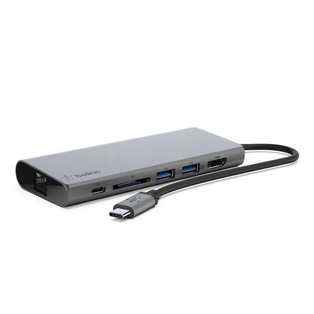 Multimedia Hub USB-C 17cm srebrny