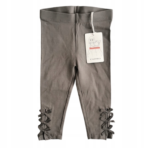 bawełniane legginsy szare CASTRO 74 80 kokardki