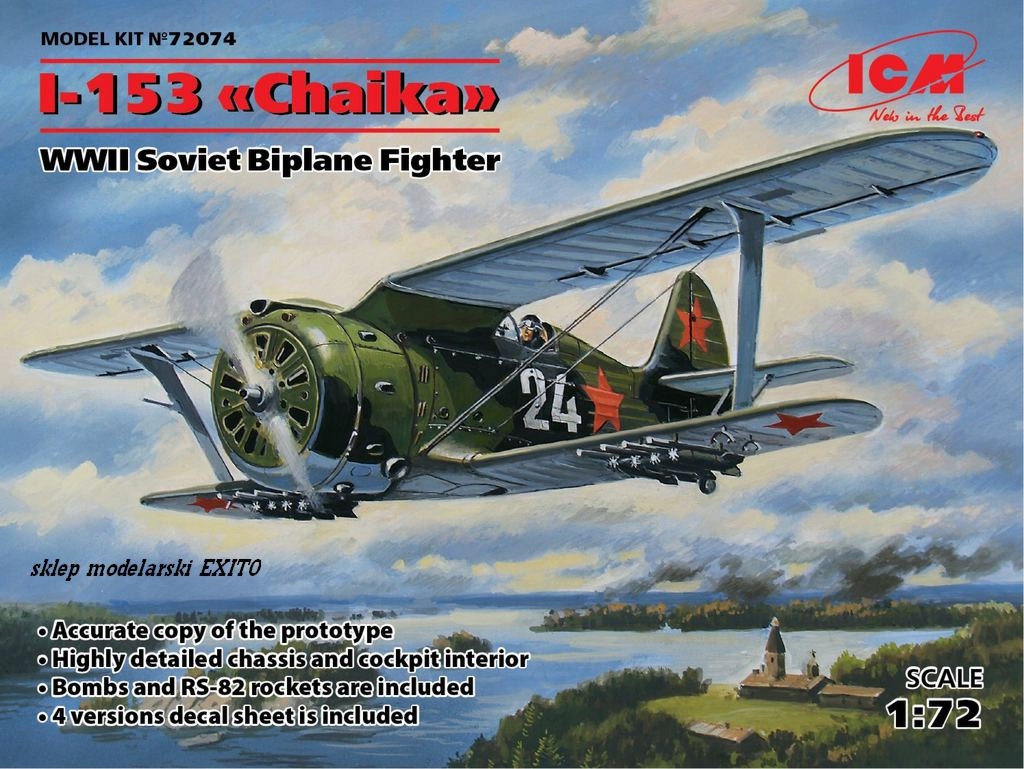 ICM 72074 - 1:72 I-153 Chaika WWII Soviet Biplane