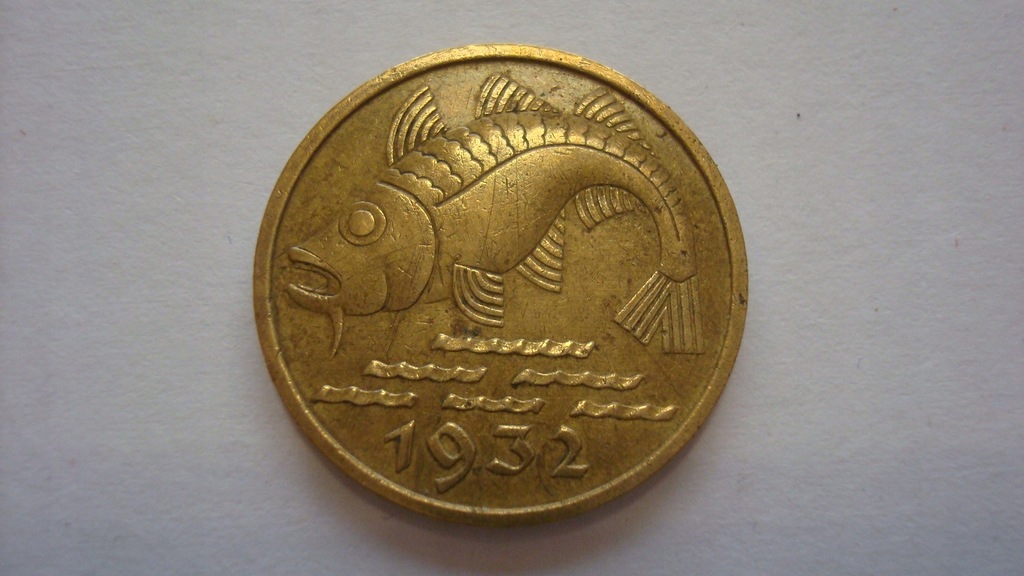 10 fenigów 1932 dorsz Gdańsk WMG stan 3-