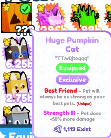 Huge Pumpkin Cat Pet Simulator X 11585543020 oficjalne