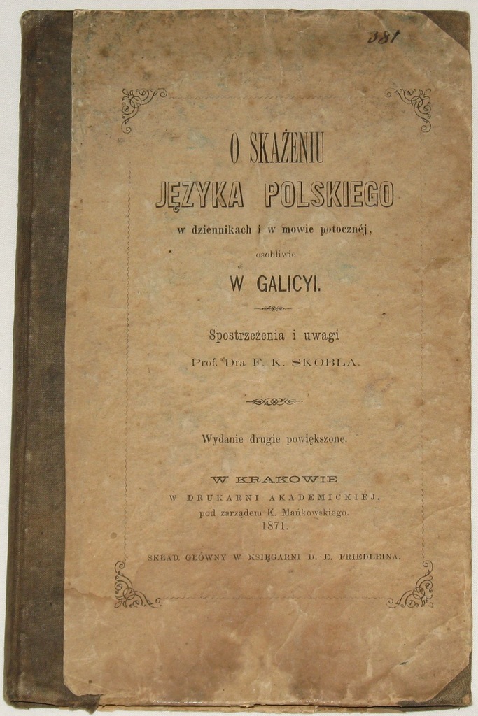 O skażeniu języka polskiego - Skobel 1871