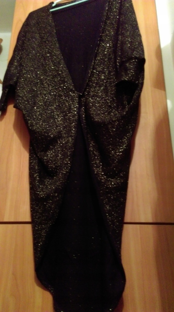 38/RIVER ISLAND/ Ekskluzywny maxi sweter/Złota Nić